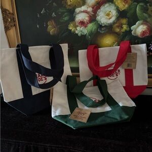 NWT 3 PCS Trader Joe’s  Reusable Canvas Cotton Mini Tote bag